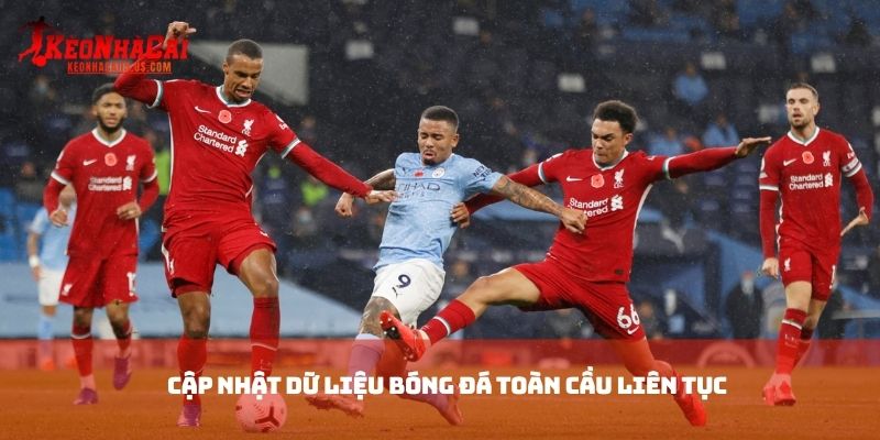 Cập nhật dữ liệu bóng đá toàn cầu liên tục